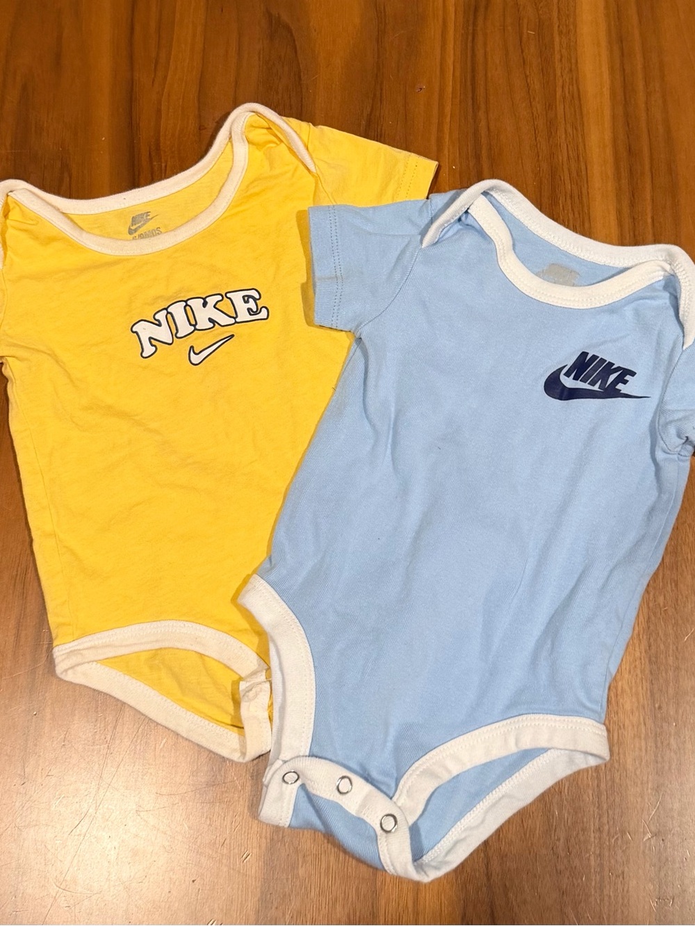 Nike Baby One-Piece Bodysuit Set Yellow & Light Blue